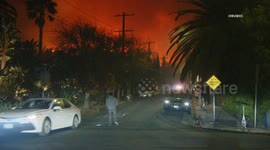 US, Los Angeles: Hollywood Hills Wildfire Part 1