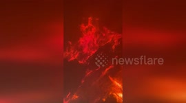 Flames from Palisades Fire ravage hillside in Los Angeles