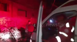 The Palestine Red Crescent teams evacuated three injured individuals