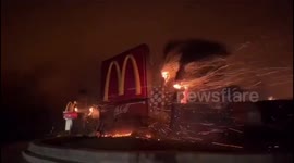 US: Altadena McDonald's caught on fire in the Eaton California fire