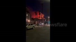 US: footage illustrates fire in the Hollywood Hills