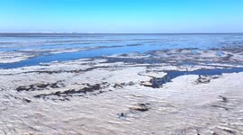 China: Icicle on sea surface In Lianyungang City