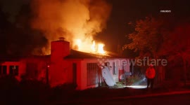 US, Los Angeles: Altadena Eaton Fire Houses Continue To Burn with SoCal Gas Starts Work Part 2