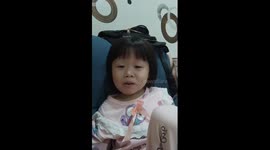 This 3-year-old girl lips sync