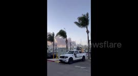 US: Smoke from Los Angeles wildfires as seen from Marina Del Rey