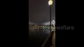 US: Santa Monica fire as seen from Marina Del Rey