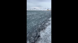 Frozen beauty: The seasonal ice surge at Sayram lake, Xinjiang