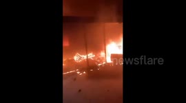 Palestine: Israeli settler militias set fire to an agricultural room and sprayed racist graffiti in the village of Abu Falah, northeast of Ramallah