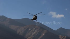 How helicopter is used to transport quake victims in China's Xizang