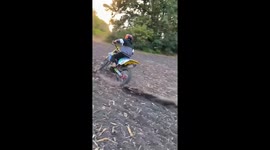 A hurricane of dust from a motorcycle, motorcycle riding, motocross race.