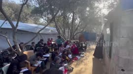 Gazan children forced to study in tents amid conflict