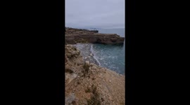 180 degree coastal view at Portland Bill, Dorset, UK.