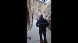 Over One Meter Of Snow Blankets Italian Town