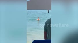 Ant McPartlin and wife Anne-Marie Corbett frolick in sea on Barbados holiday