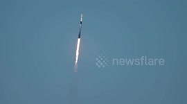 Falcon 9 rocket carrying 21 Starlink satellites, including 13 with Direct to Cell capabilities, lifts off from Space Launch Complex-40