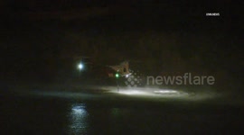 US, Los Angeles: Encino Aerial Firefight Continues Overnight on Palisades Wildfire