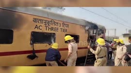 India: Fire destroys train bogie in goods shed yard, investigation underway