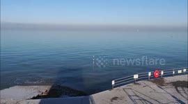 Cold and calm winter weather off Kent, UK