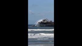 Oceanside Pier on Fire Using ocean water to put it out?