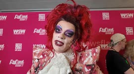 The Rupauls Drag Race Drag Queen  Art Simone gets interviewed at Dragcon 2025