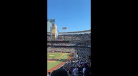 Padres Take me out to the Ball game sign along San Diego Petco Park