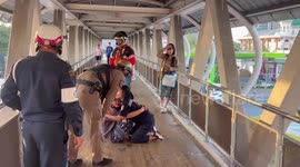 Quick-thinking American tourist saves woman trying to jump off bridge
