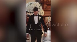 Groom breaks down in tears as he hears daughter's adorable wedding day message