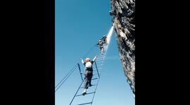 Thrilling Via Ferrata at Qixing Mountain in Zhangjiajie, China