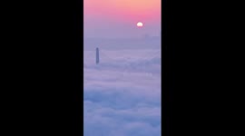 Bridges engulfed by clouds in China's Chongqing