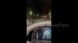 US: Fire Reported Along 215 Freeway In San Bernardino, California