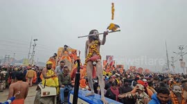 Millions start bathing in holy rivers at biggest Hindu festival in Praygraj, Northern India