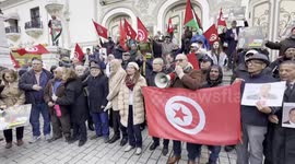 Tunisia: Tunisian opposition coalition protests against Kais Saied's regime