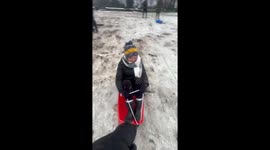 Exclusive- Nan relives her youth with a sledging adventure