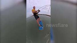 Dramatic moment Olympic kitesurfer rescues drowning woman