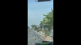 The wheel of a wheelchair rolling on the road is incredibly dangerous