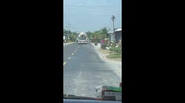 The wheel of a wheelchair rolling on the road is incredibly dangerous