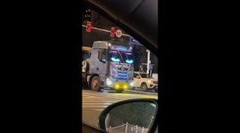 Transformer-like truck dazzles with lights in China