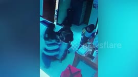 Firemen rescue hapless employee who became stuck in office chair