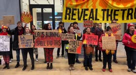 “Shell, Shell is to blame!” Climate activists stage a protest outside Shell HQ in London as fires continue to ravage Los Angeles