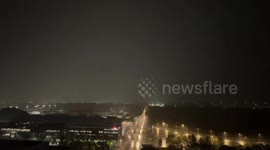 Dramatic Lightning Strike Powers Up Sydney Showground During Severe Storm