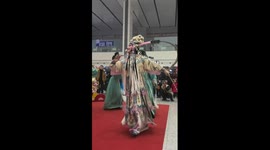 Sichuan opera lights up train station in China's Chongqing