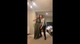 Tipsy wedding guests take on shoulder lift trend and end up on the floor