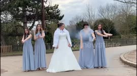 Faulty flare flare burns a hole through bride’s dress on her big day