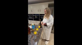 Christmas morning surprise: Cork hits mom’s cheek during Buck’s Fizz pop