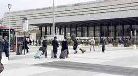 Overview of the part of Piazza dei Cinquecento, in front of Termini Station, inaugurated yesterday following the redevelopment works on the occasion of the Jubilee in Rome.