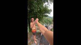 POV of jumping europe’s most beautiful waterfall! Around 60ft (20 meter)