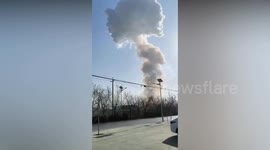 Residents run out of shaking homes as explosion sends mushroom cloud rising skyward