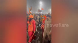 Naked Indian men join mass bathing festival at Triveni Sangam