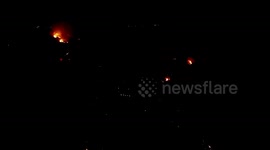 Wildfire erupts on mountains overlooking Pattaya in Thailand