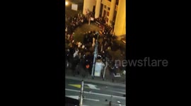 Serbia: Students ptotest outside the University of Belgrade Faculty of Law